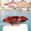 Sombrero Red - Schüssel mit venezianischem Glasaufsatz