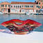 Sombrero Red - Cuenco de centro de mesa de vidrio veneciano