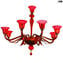 Venetian Chandelier -Tremiti - Red - Murano Glass 