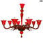 Candelabro Veneziano -Tremiti - Vermelho - Vidro Murano