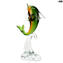 Dolphin figure - Green - Original Murano Glass