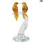 Birds in Love - with gold 24 k - Glass Sculpture