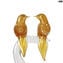 Uccelli in Amore - con foglia oro 24 K - Vetro di Murano