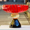 Centre de table Rouge - avec or 24 K - Verre Original de Murano OMG