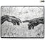 Assiette universelle du jugement - Michelangelo Tribute - avec feuille d'argent - Verre de murano d'origine - OMG