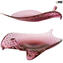 Centro de mesa rosa e dourado - Baleton - Vidro Murano Original OMG