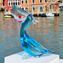 淺藍色 - 紅魚鵜鶘 - 玻璃雕塑 - 原穆拉諾玻璃 OMG