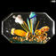 八角形水族館雕塑 - 帶熱帶魚 - Original Murano Glass OMG