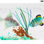 Escultura Acuario Octogonal - con Peces Tropicales - Cristal de Murano Original OMG