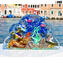 Acquario  grande  battuto - con Pesci Tropicali - Vetro di Murano Originale 