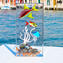 Aquário Escultura Retangular - com Peixes Tropicais - Vidro Murano Original OMG