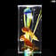 Aquarium Sculpture Rectangular small - with Tropical Fish - Original Murano Glass OMG