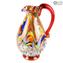Harmonie - Krug Murano Glas - Millefiori und Silberdekoration