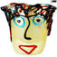 穆薩納花瓶赭色 - 向畢加索致敬 - 原始穆拉諾玻璃 OMG