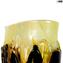 Lava ambra e nero - Vaso Soffiato - Original Murano Glass