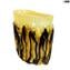 Amber and Black Lava - Napkins Vase - Original Murano Glass