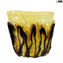 Lava ambra e nero - Vaso Soffiato - Original Murano Glass