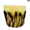 Amber and Black Lava - Napkins Vase - Original Murano Glass