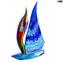 Exclusive - Sailboat blue - 雕塑 - Original - Murano - 玻璃