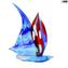 Exclusive - Sailboat blue - 雕塑 - Original - Murano - 玻璃