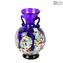Glycine - Vase Bleu en Verre de Murano Millefiori