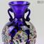 Glycin - Blaue Vase aus Muranoglas Millefiori