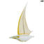 Segelboot - Gold 24 kt - Original Muranoglas OMG