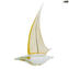 Sail Boat - Gold 24 kt - Original Murano Glass OMG 
