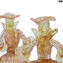 Couple Goldoni sculpture gold - pink - Venetian Figurines Lady and Rider gold 24kt