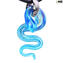 Schlangenanhänger - Blau - Original Muranoglas
