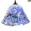 Lampe à suspension Millefiori - Bleu clair - Verre de Murano original