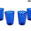 6er Set Trinkgläser Twisted - hellblau - Original Murano Glas