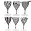 Trinkglas - schwarze Linien Chalices Set mit 6 Stück - original Muranoglas omg