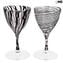 Trinkglas - schwarze Linien Chalices Set mit 6 Stück - original Muranoglas omg