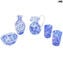 Millefiori Krug - blau - Original Murano Glas OMG