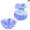 플레이트 블루 - millefiori - 오리지널 Murano Glass OMG