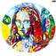 Gioconda centerpiece -  Leonardo da Vinci Tribute - original murano glass omg