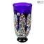 子花-穆拉諾玻璃和Millefiori的藍花瓶