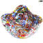 plato millefiori ondulado - multicolor - Cristal de Murano original OMG