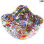 Teller Millefiori gewellt - mehrfarbig - Original Murano Glas OMG