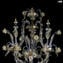 Venezianischer Kronleuchter 6 + 3 Kristall und Gold - Rezzonico - Muranoglas