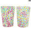 6 Millefiori Drinking glasses - pink - Original Murano Glass OMG