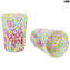 6 vasos Millefiori - rosa - Cristal de Murano original OMG