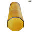 Set of 6 Drinking glasses flute - Octagonal - Amber - Original Murano Glass