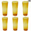 Set of 6 Drinking glasses flute - Octagonal - Amber - Original Murano Glass
