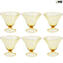 6 件套瑪格麗塔酒杯八角形 - 琥珀色 - Original Murano Glass