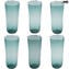 Set di 6 Bicchieri flute in vetro di Murano - Ottagonali - verdi - Eleganti