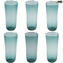 Set di 6 Bicchieri flute in vetro di Murano - Ottagonali - verdi - Eleganti