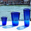 Set di 6 Bicchieri in vetro di Murano - Ottagonali - blu - Eleganti