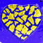 قلب الحب - الزجاج الأزرق مع الذهب الخالص - زجاج مورانو الأصلي Omg